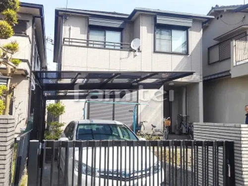 カーポート LIXILリクシル ネスカF 1台用(単棟) F型フラット屋根 既存カーポート撤去