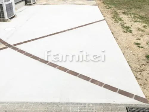 駐車場ガレージ床 土間コンクリート レンガ目地