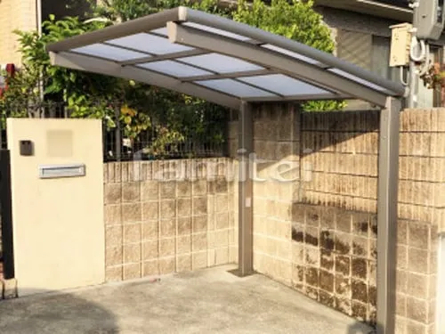 自転車バイク屋根 LIXILリクシル ネスカR 駐輪場屋根 サイクルポート R型アール屋根