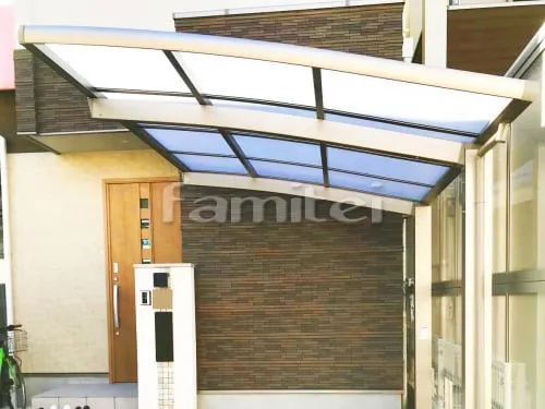 自転車バイク屋根 LIXILリクシル ネスカR 駐輪場屋根 サイクルポート R型アール屋根