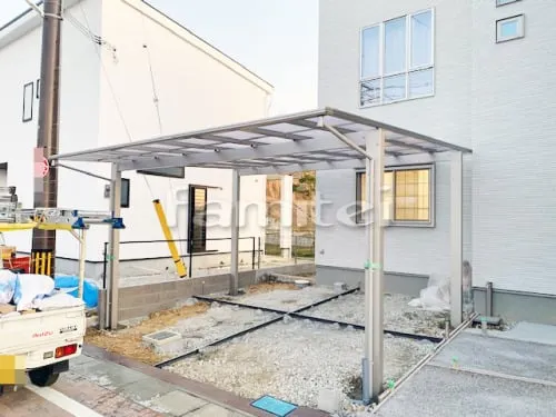 カーポート YKKAP エフルージュグラン 横2台用(ワイド ツイン) F型フラット屋根