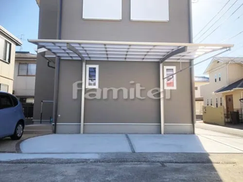 カーポート YKKAP レイナポートREグラン 1台用(単棟) R型アール屋根 前下がり 逆勾配