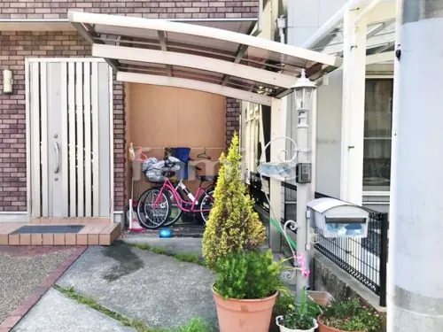 自転車バイク屋根 YKKAP レイナポートグランミニ 駐輪場屋根 サイクルポート R型アール屋根