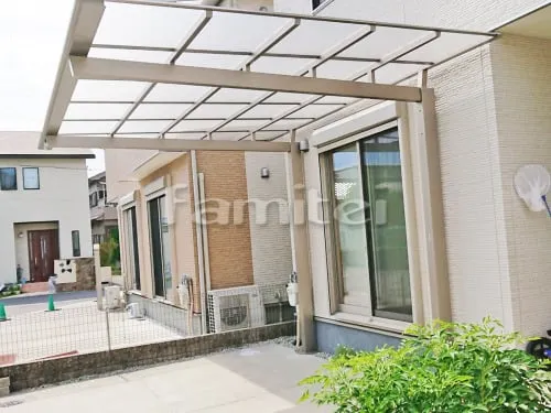 カーポート 三協アルミ ニューマイリッシュ 1台用(単棟) F型フラット屋根 前下がり 逆勾配