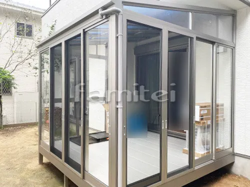 ガーデンルーム YKKAP ソラリア F型フラット屋根 テラス囲い サンルーム