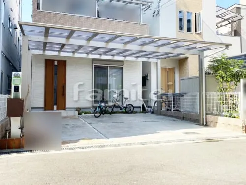 カーポート YKKAP エフルージュグラン 横2台用(ワイド ツイン) F型フラット屋根