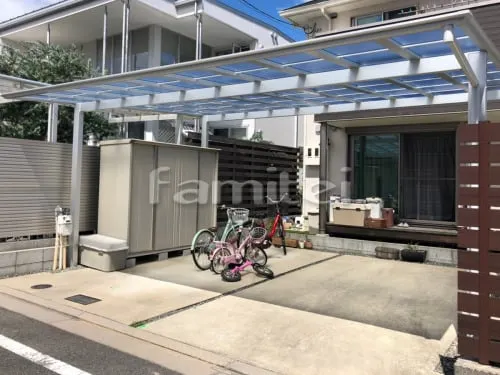 カーポート LIXILリクシル ネスカF 横2台用(ワイド ツイン) F型フラット屋根