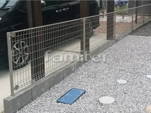 境界フェンス塀 三協アルミ ユメッシュZ型 コンクリートブロック