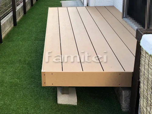 人工木材ウッドデッキ LIXILリクシル 樹ら楽ステージ(きらら) 樹脂 人工芝 防草シート加工