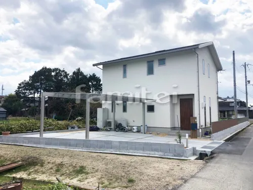 玄関アプローチ階段 床タイル貼り アイコットリョーワ マディソン300角