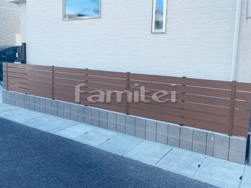 ブロック塀 （化粧ブロック） ユニソン シルマ  人工木・樹脂 フェンス（木調） F＆F マイティウッド ベーシック極 目隠し 木調・ラティス 樹脂