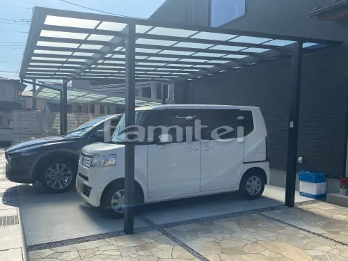 カーポート２台(ワイド) ツイン LIXIL ネスカＦ フラット屋根