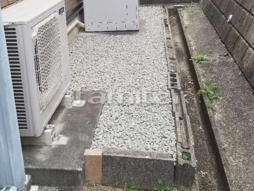 バラス砕石 防草シート加工