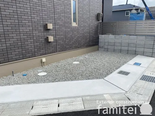 バラス砕石 防草シート加工