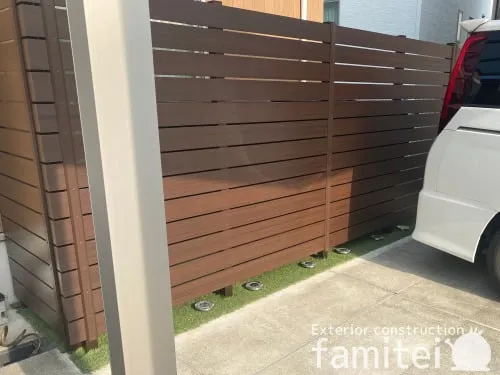 人工木・樹脂 フェンス（木調） F＆F マイティウッド ベーシック極 目隠し 木調・ラティス 樹脂