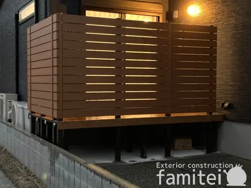 人工木・樹脂 フェンス（木調） F＆F マイティウッド ベーシック極 目隠し 木調・ラティス 樹脂 人工木デッキ  YKKAP 人工木 リウッドデッキS 