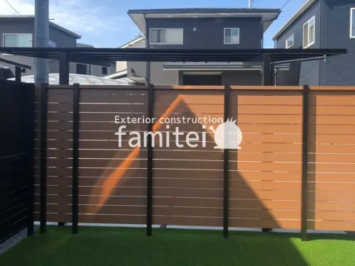 人工木・樹脂 フェンス（木調） F＆F マイティウッド ベーシック極 高尺タイプ 目隠し 木調・ラティス 樹脂
