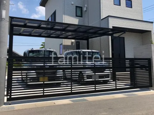 カーポート２台(ワイド) ツイン LIXIL ネスカＦ フラット屋根