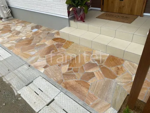 乱形石張り （床石貼り）  乱形石張りのみ カナリアイエロー 石・ストーン調