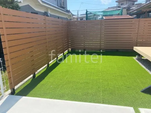 人工木・樹脂 フェンス（木調） F＆F マイティウッド ベーシック極 目隠し 木調・ラティス 樹脂