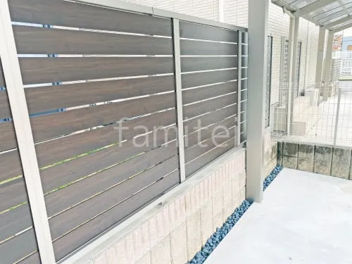 アルミ形材 フェンス LIXIL 木製調AB YS3型 横スリット3 目隠し 木調・ラティス