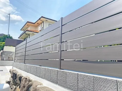 人工木・樹脂 フェンス（木調） F＆F マイティウッド ベーシック極 目隠し 木調・ラティス 樹脂