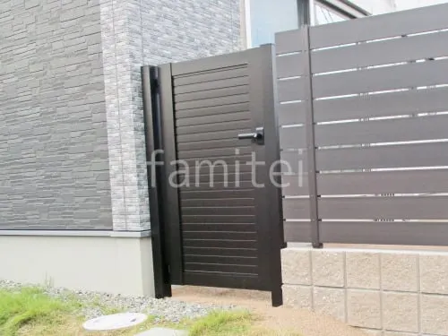 片開き 門扉 YKKAP シンプレオYM1型 横目隠し 