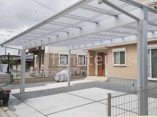 カーポート３台 （横ワイド トリプル） YKKAP エフルージュ FIRST フラット屋根