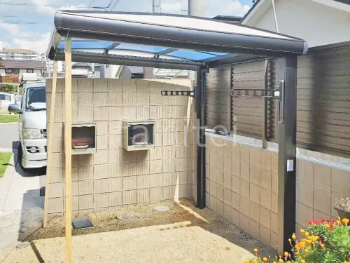 サイクルポート 自転車バイク屋根 LIXIL フーゴAプラス アール屋根