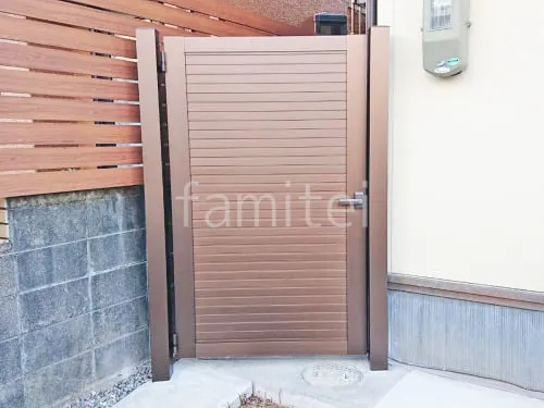 片開き 門扉 YKKAP シンプレオYM1型 横目隠し 