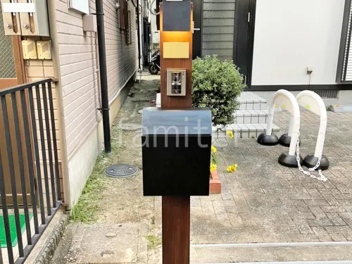 片開き 門扉 YKKAP シンプレオTB4型 たて格子 片開き専用 の外構施工例