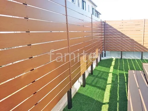 人工木・樹脂 フェンス（木調） F＆F マイティウッド ベーシック極 高尺タイプ 目隠し 木調・ラティス 樹脂