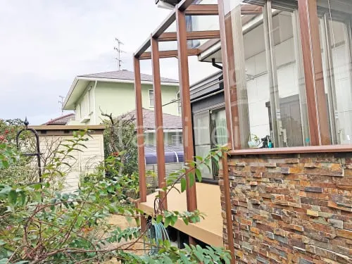 １階テラス屋根 （雨除け） LIXIL 木製調 ココマ テラス フラット屋根 壁付