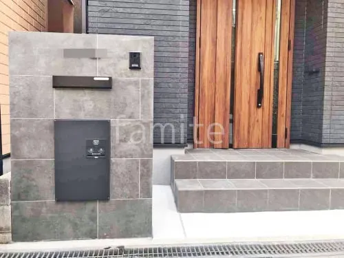 モダン門柱 壁タイル貼り タカショー セラレバンテ