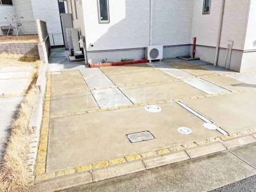 駐車場ガレージ床 土間コンクリート ピンコロ石目地