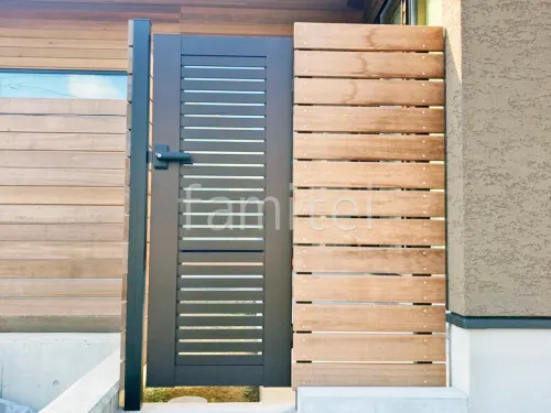 片開き 門扉 YKKAP シンプレオYS1型 横スリット 