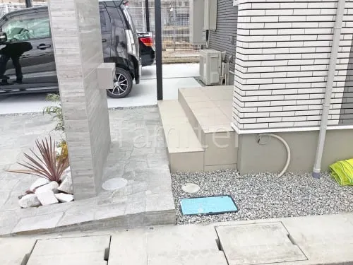 玄関アプローチ 平板敷き ユニソン ティーナ