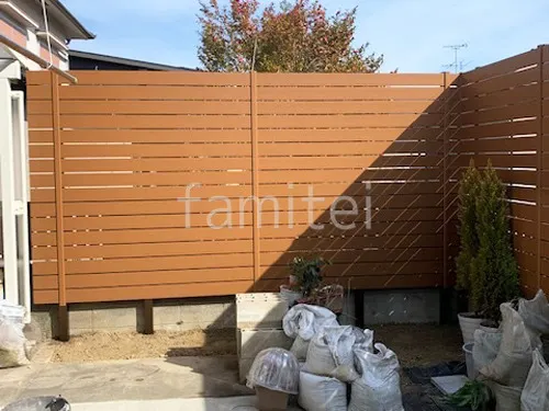 人工木・樹脂 フェンス（木調） F＆F マイティウッド ベーシック極 高尺タイプ 目隠し 木調・ラティス 樹脂