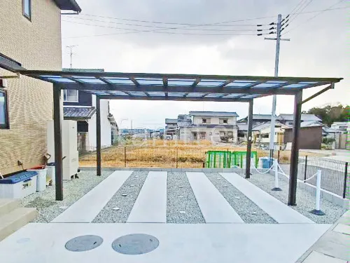 カーポート２台(ワイド) ツイン LIXIL ネスカＦ フラット屋根