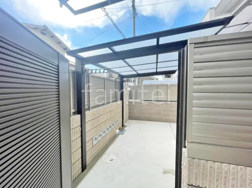 サイクルポート 自転車バイク屋根 三協アルミ セルフィ フラット屋根