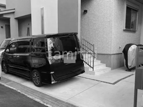 カーポート1台 （単棟） LIXIL ネスカF フラット屋根の外構施工例