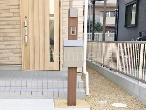 機能門柱 照明あり  LIXIL 木製調FW パターン2 