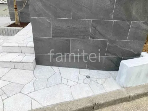 乱形石張り （床石貼り）  乱形石張りのみ ホワイト 石・ストーン調