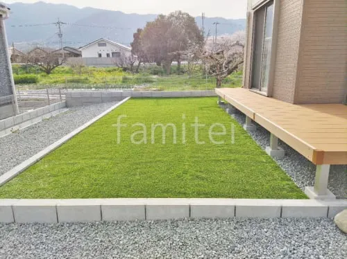 人工木デッキ  YKKAP 人工木 リウッドデッキS  人工芝 防草シート加工 マツモト 人工芝 30mm 