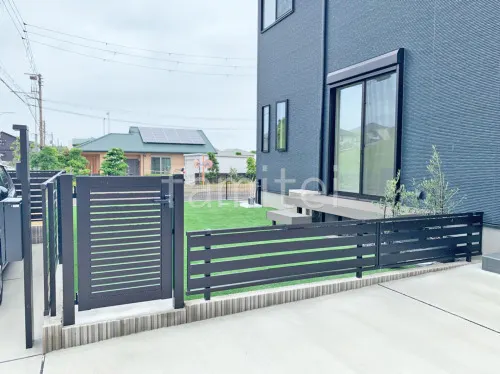 片開き 門扉 YKKAP シンプレオYS1型 横スリット  ブロック塀 （化粧ブロック） ユニソン アルタ 