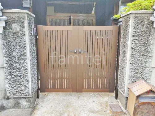 両開き 門扉 YKKAP シンプレオTS1型 たてスリット 