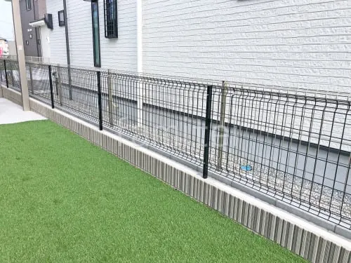 スチールメッシュ フェンス YKKAP イーネット3F型 スチール柱 境界・メッシュ ブロック塀 （化粧ブロック） ユニソン アルタ 