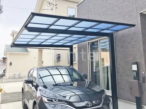 カーポート１台 （単棟） LIXIL フーゴF 逆勾配 フラット屋根 前下がり屋根