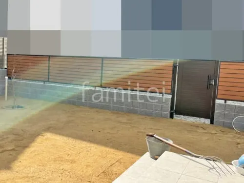 片開き 門扉 YKKAP シンプレオYM1型 横目隠し  アルミ形材 フェンス YKKAP 木製調ルシアスYM1F型 横目隠し 目隠し 木調・ラティス ブロック塀 （化粧ブロック） ユニソン シャモティ 