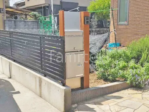 宅配ボックス門柱 （機能門柱 ） YKKAP 木製調 ルシアスポストユニットPC01型 